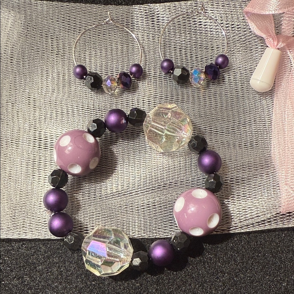 Elegant Purple and Pink Beaded Bracelet